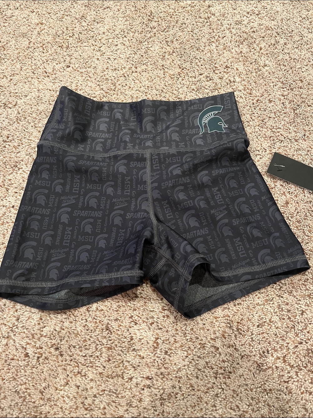 Women's Black MSU Spartans Performance Bike Shorts